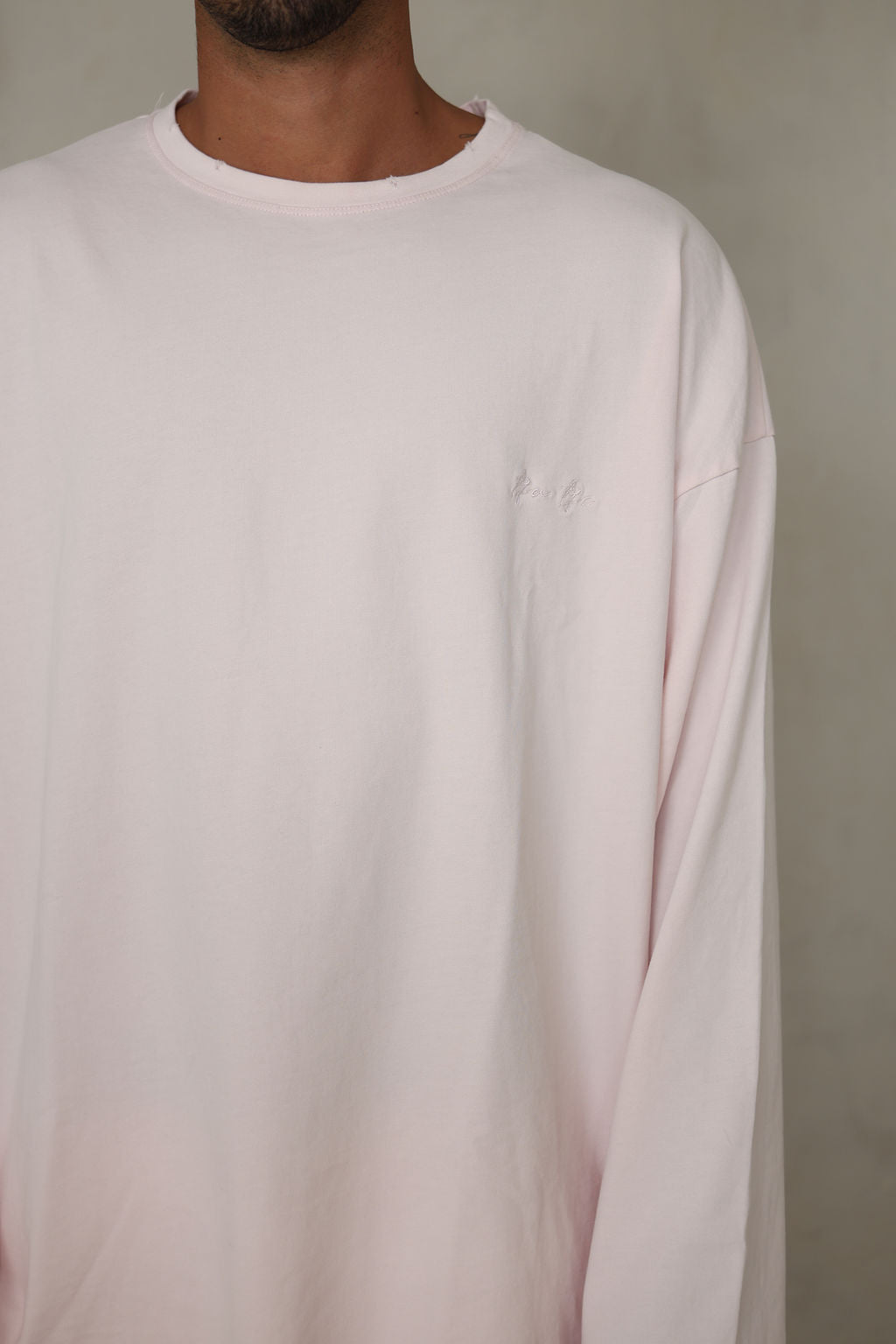 בייסיק COTTON שרוול ארוך ורוד