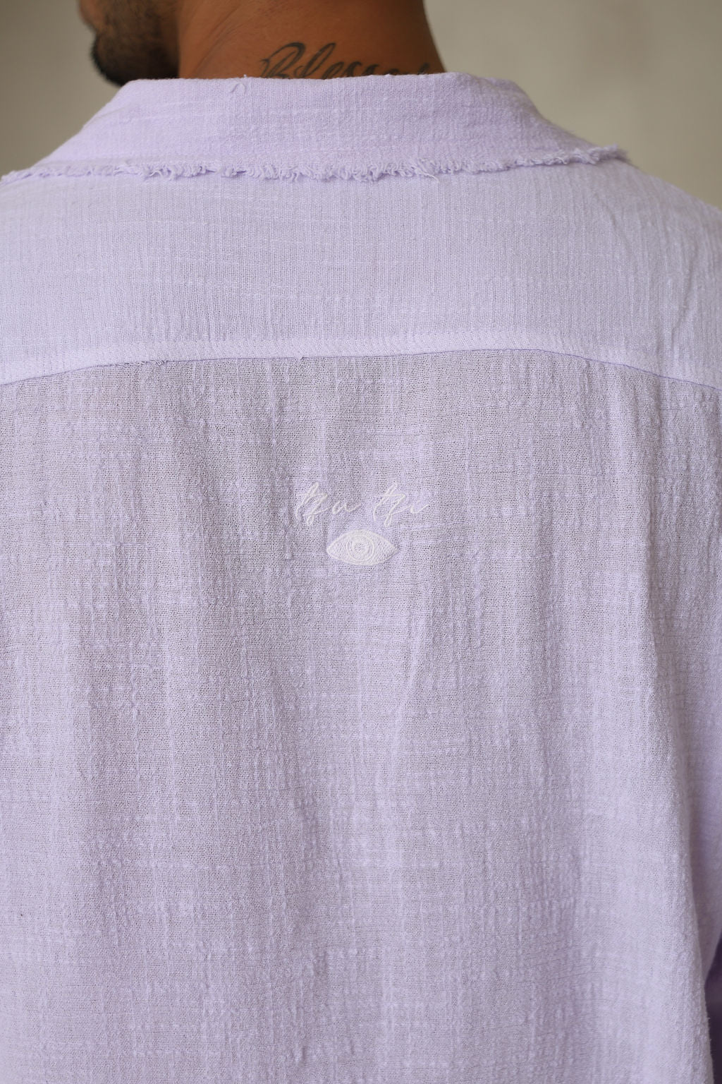 סגול COTTON מכופתרת פשתן