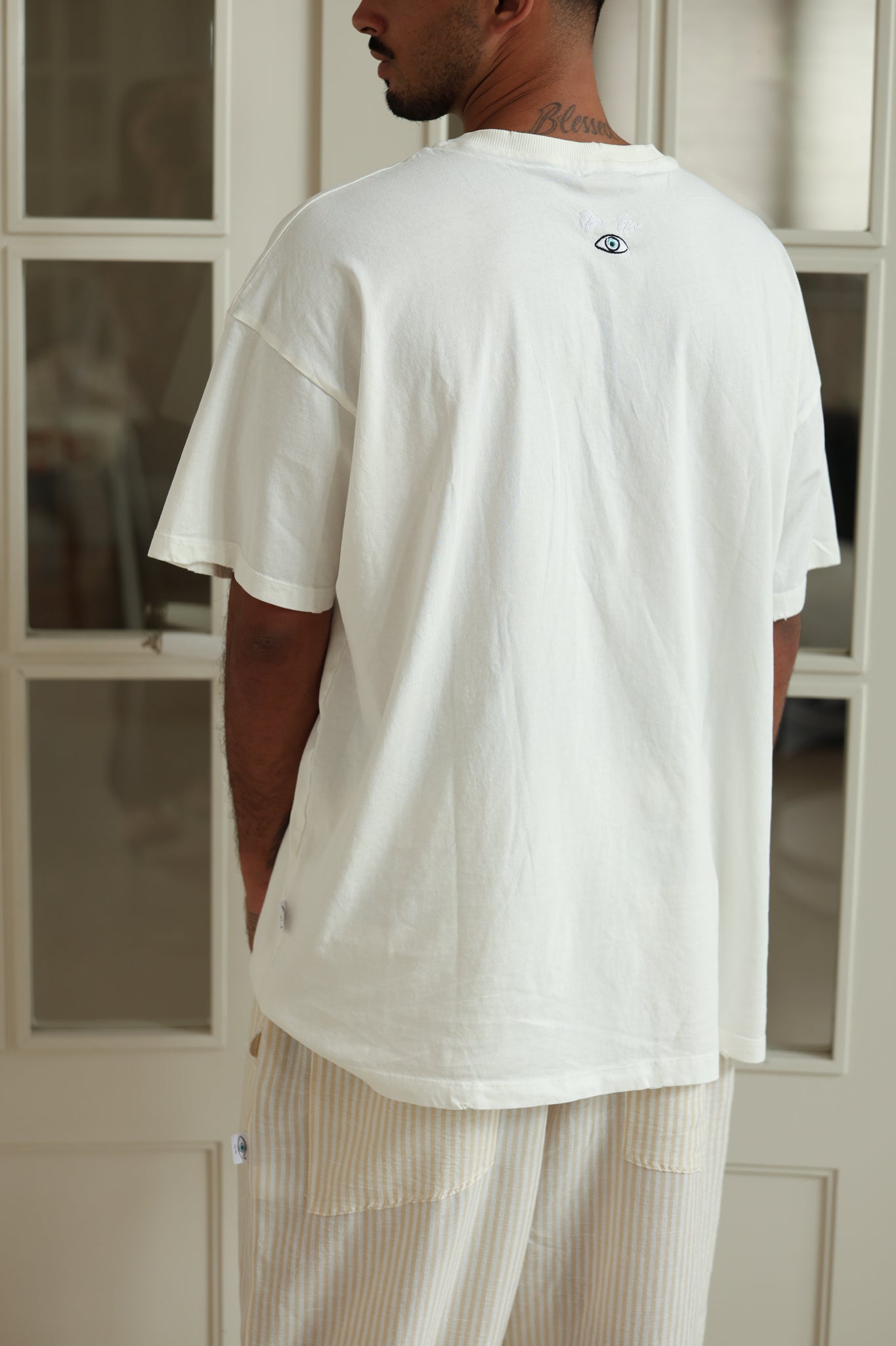 לבן COTTON חולצת