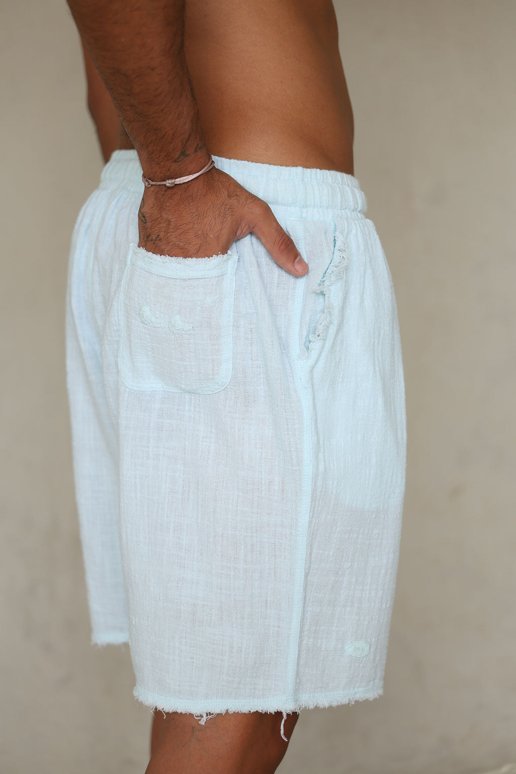 אקווה COTTON מכנס ברמודה פשתן