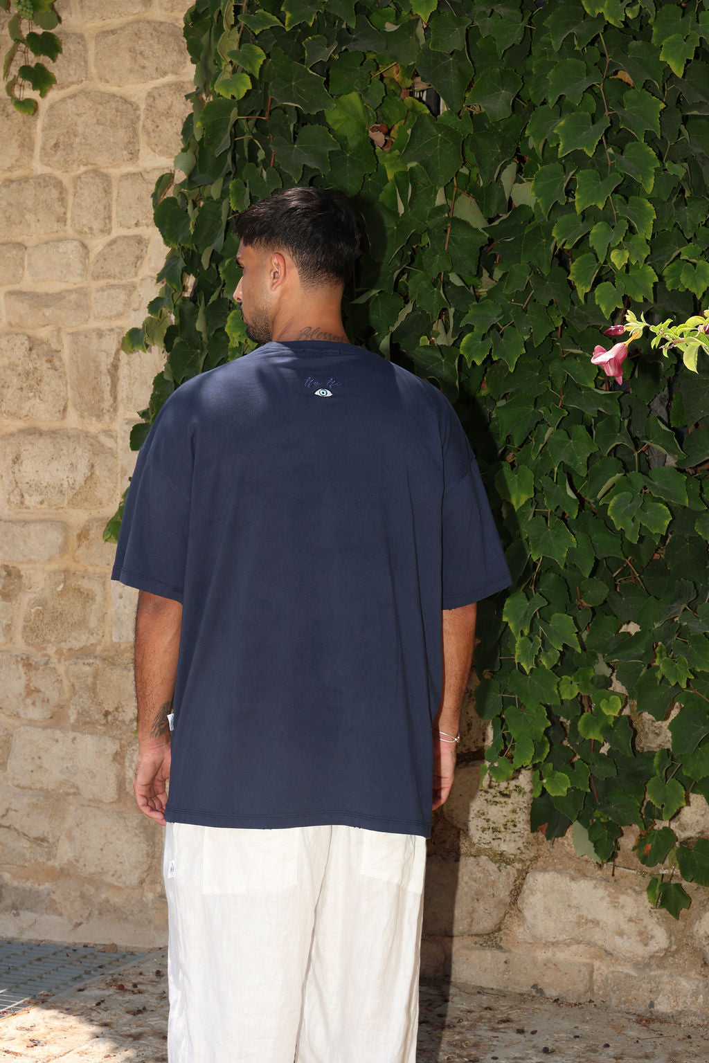 כחול נייבי COTTON חולצת