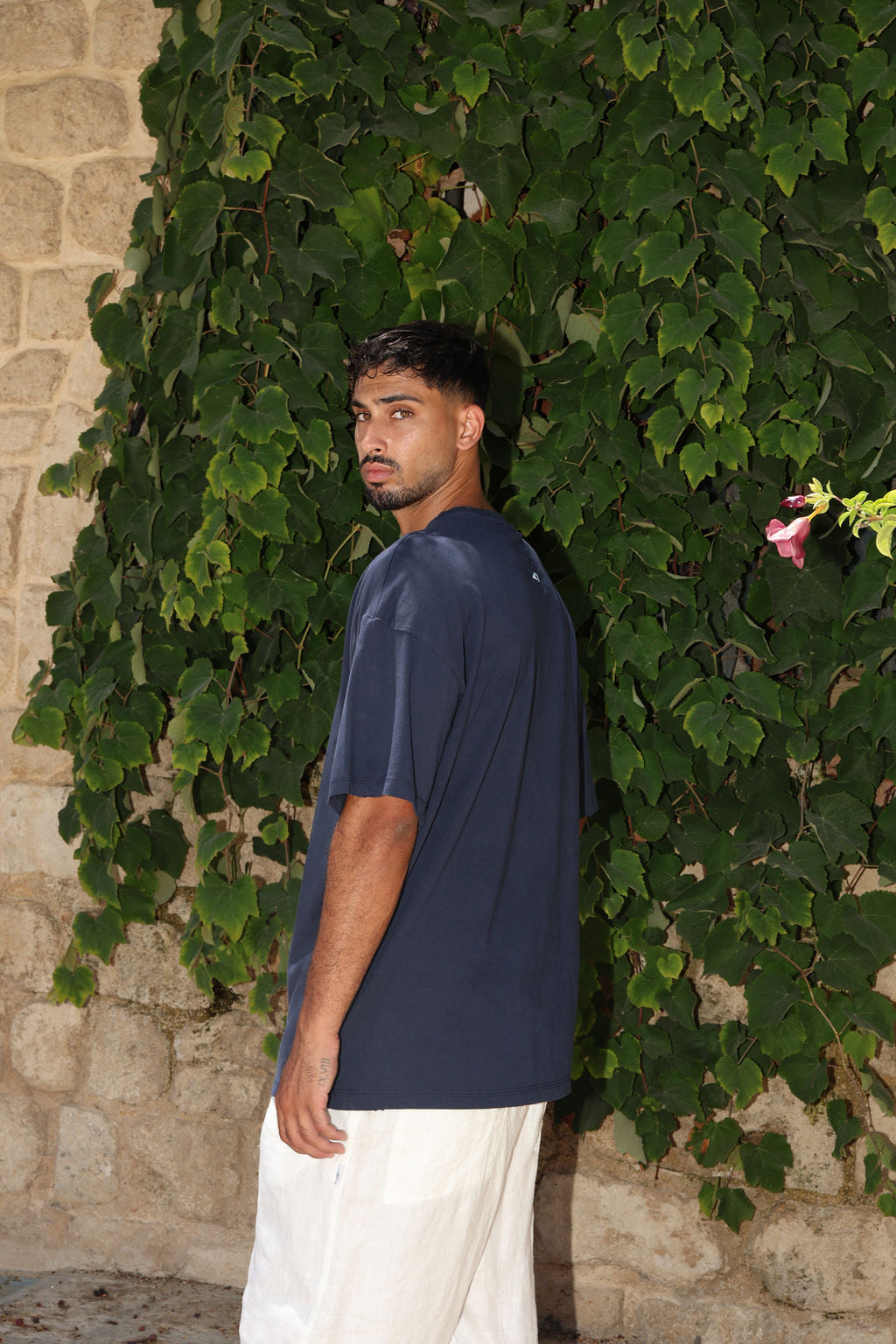 כחול נייבי COTTON חולצת