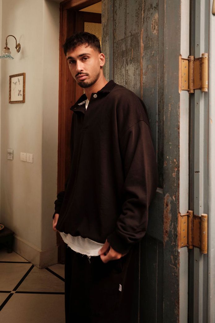 שחור TOP POLO OVER SIZE