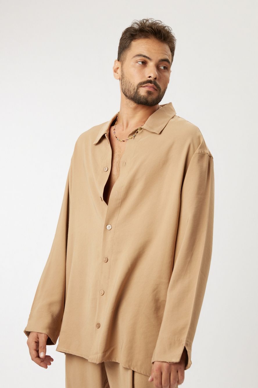 מכופתרת קאמל LUX LOOSE