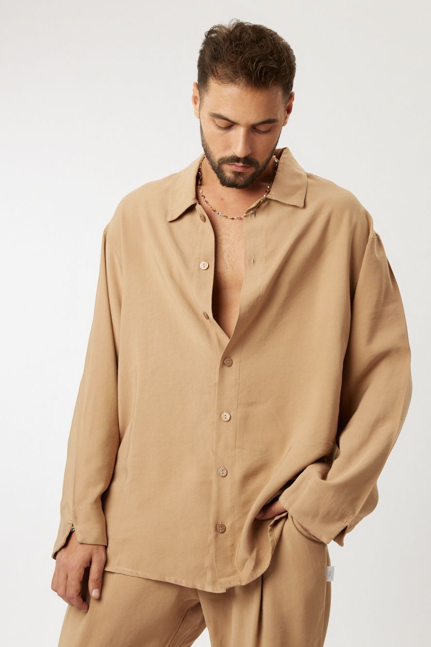 מכופתרת קאמל LUX LOOSE