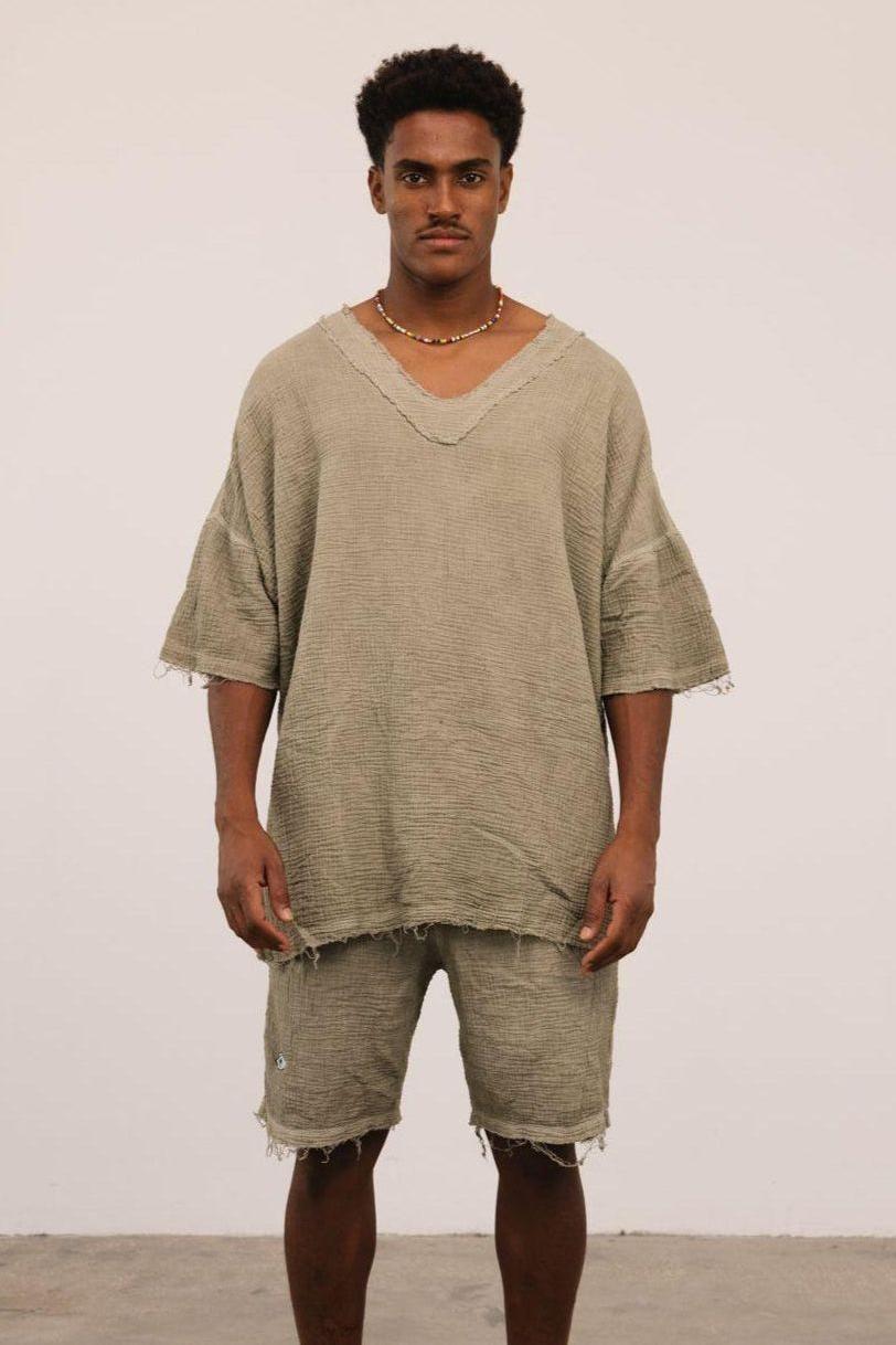 עליונית TETRA RESORT V NECK ווש חאקי