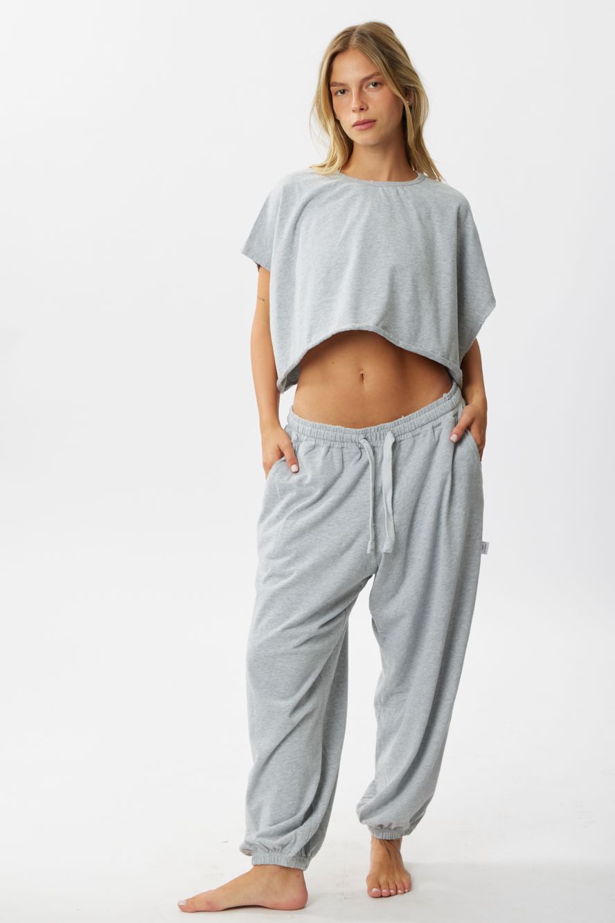 אפור מלאנג' TIMELESS BAGGY מכנס נשים