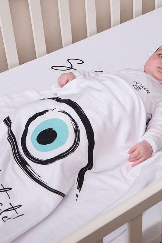 שמיכת COTTON עין אליפטית בודדה