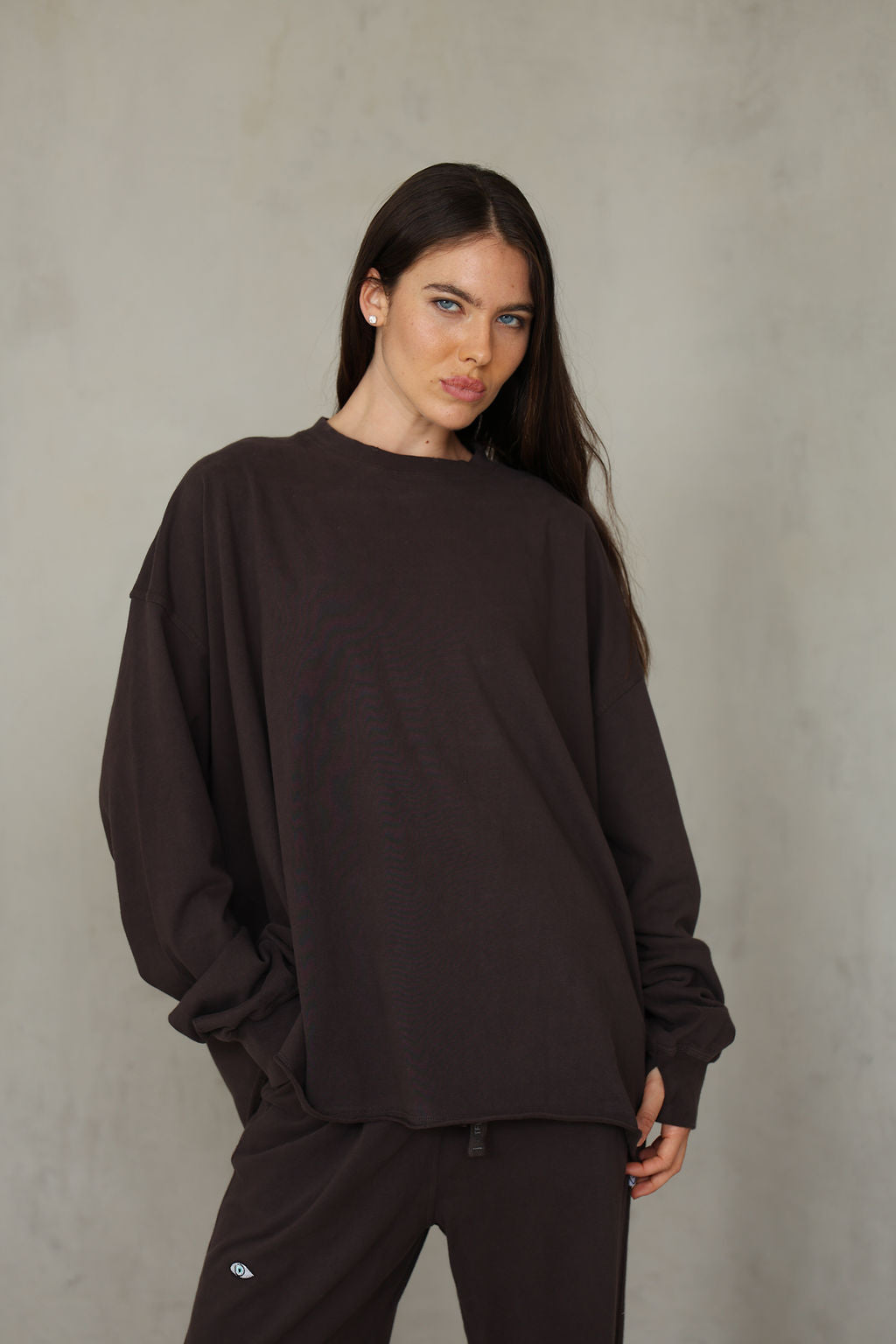 TOP TIMELESS LS חום