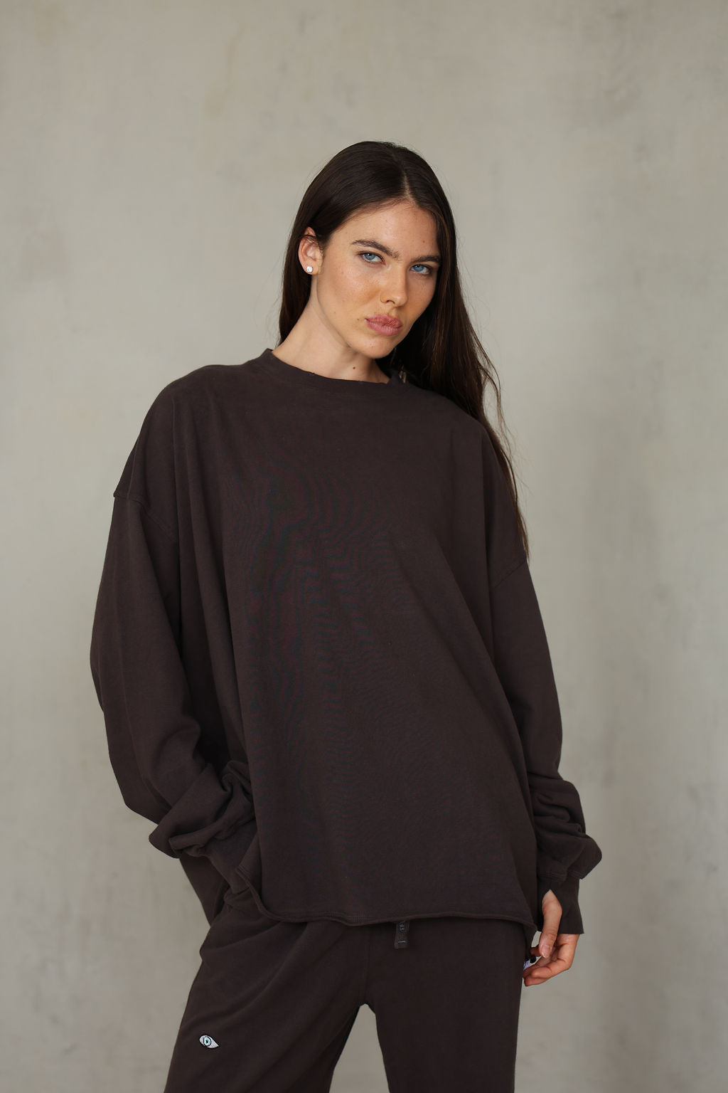 TOP TIMELESS LS חום