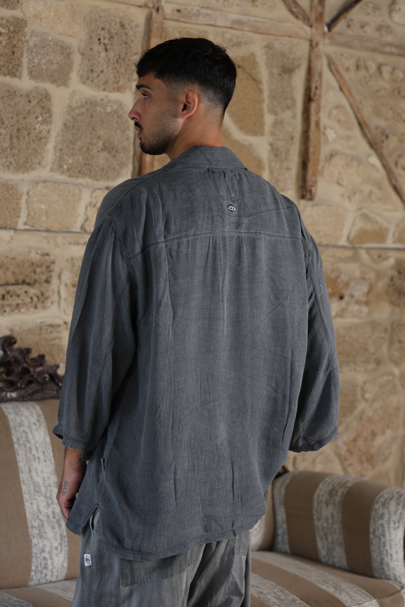 אפור פחם VENICE מכופתרת