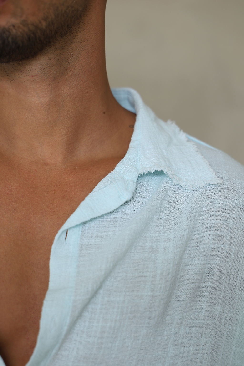 אקווה COTTON מכופתרת פשתן