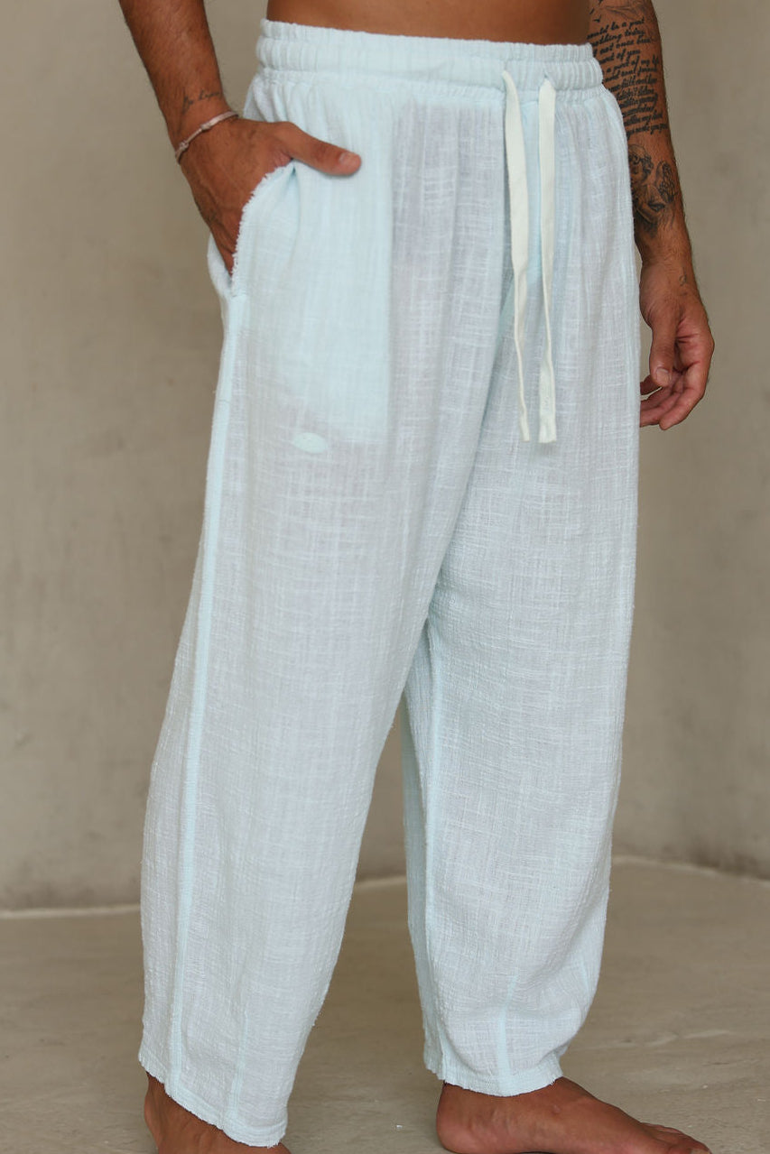 אקווה  OVERSIZE COTTON מכנס פשתן