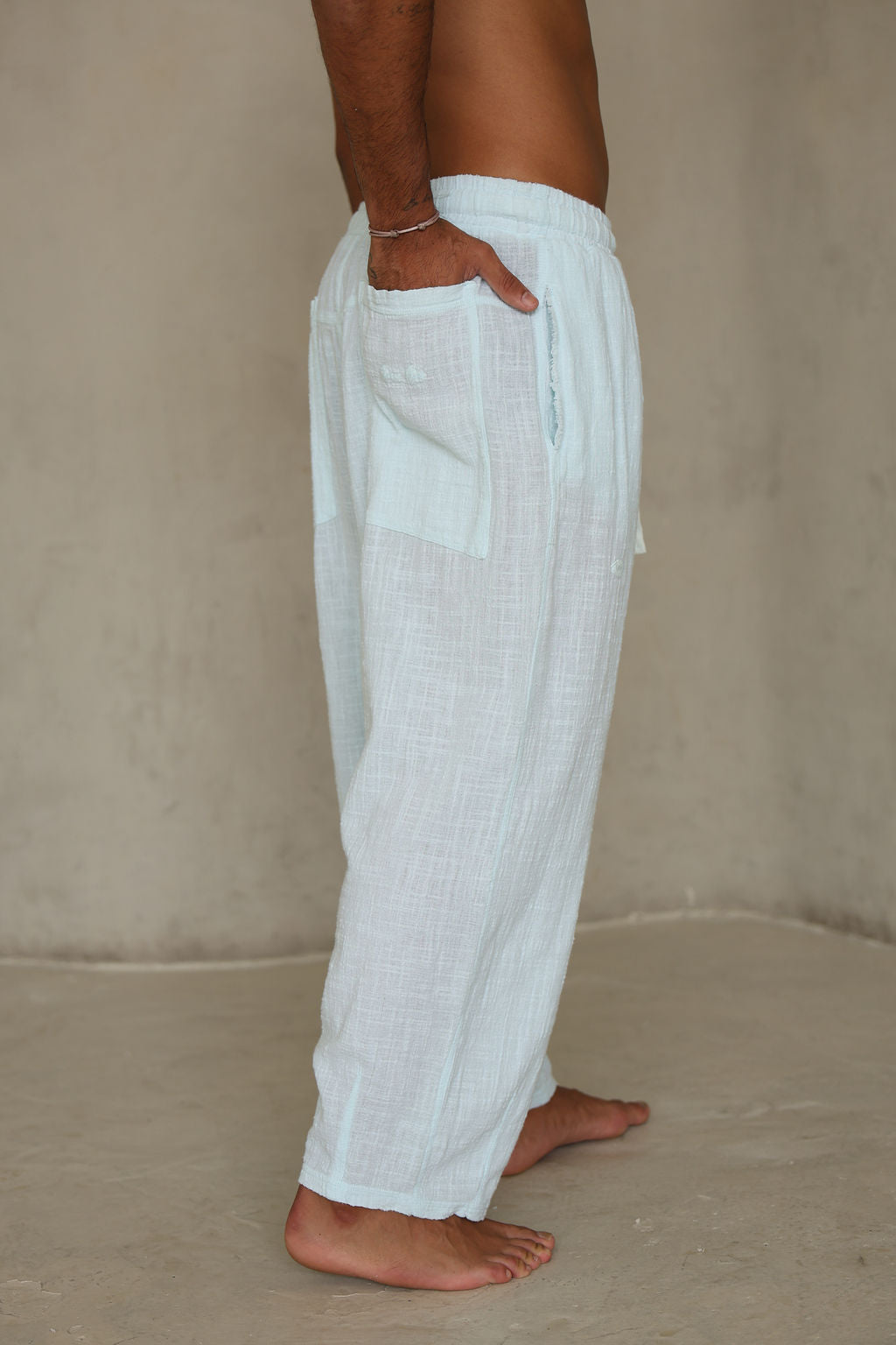 אקווה  OVERSIZE COTTON מכנס פשתן