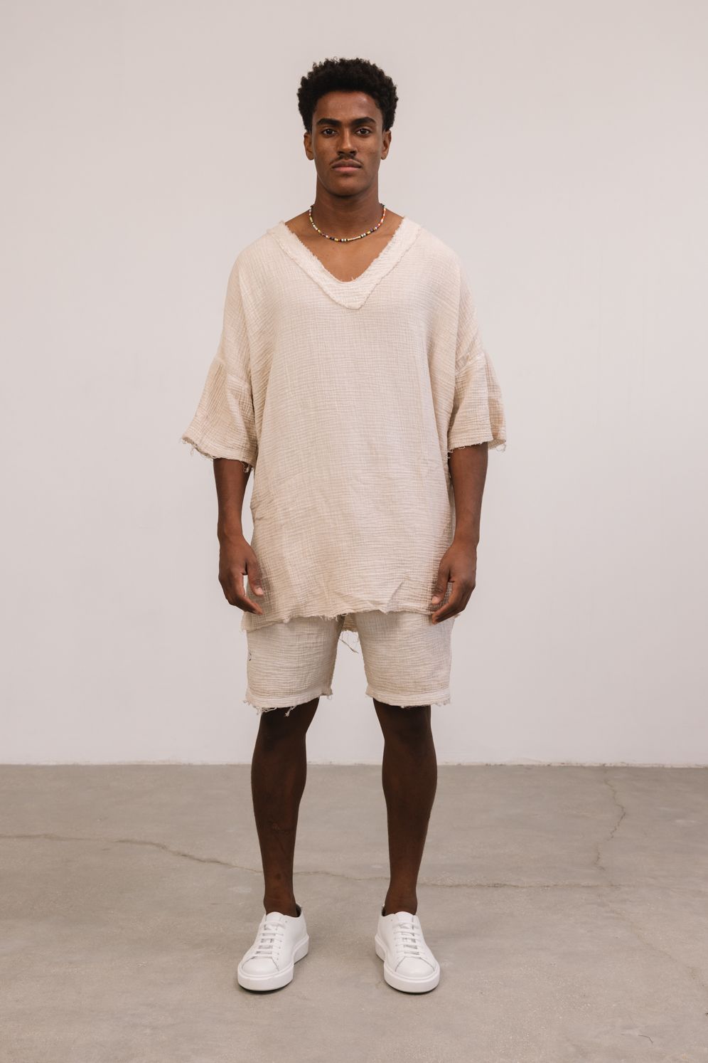 עליונית TETRA RESORT V NECK ווש שמנת