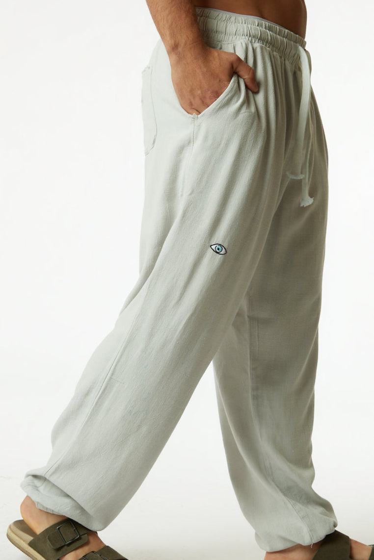 מכנס פשתן SOFT JOGGER אפור אייס